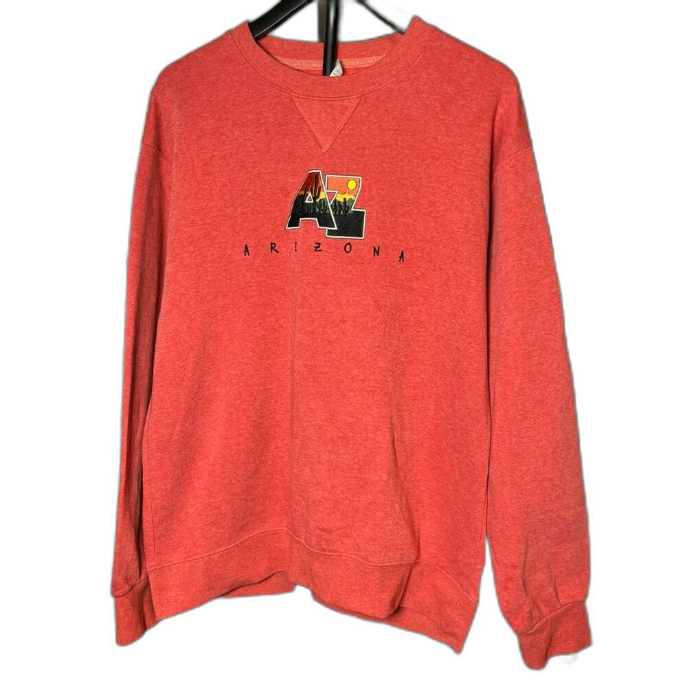 Anderson Arizona Men’s Large Sweatshirt Red Embroidered AZ Desert Crewneck